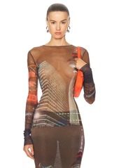 Jean Paul Gaultier X Shayne Oliver Mesh City Long Sleeve Top