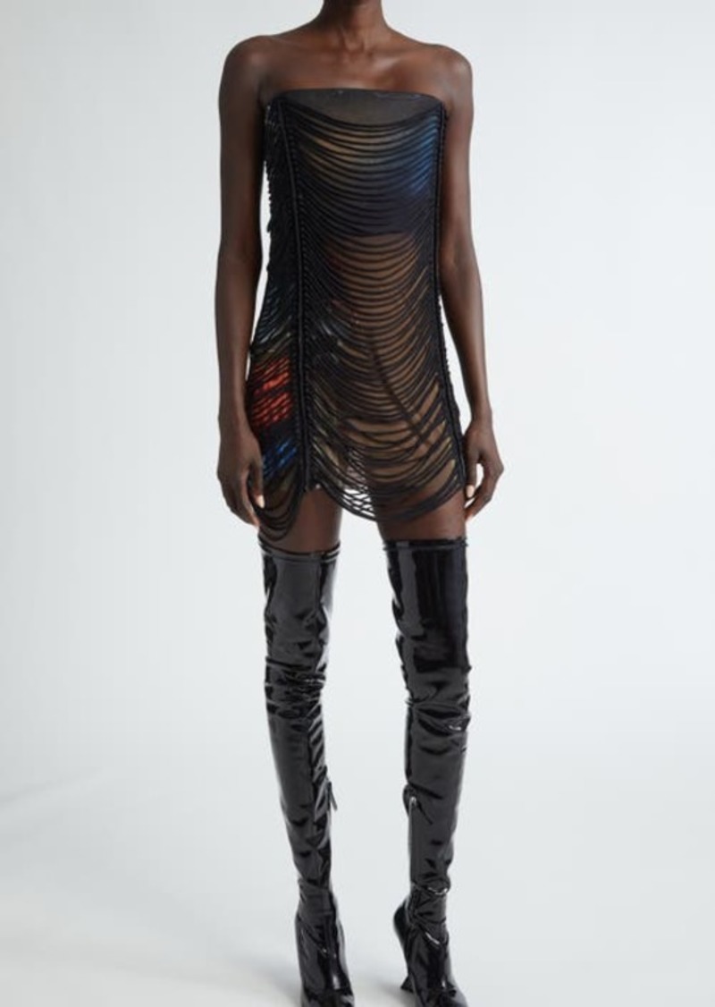 Jean Paul Gaultier x Shayne Oliver Slashing City Print Strapless Minidress