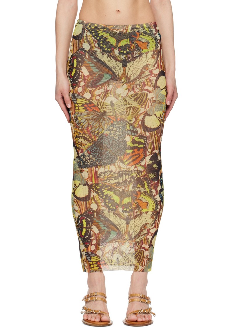 Jean Paul Gaultier Yellow Butterfly Maxi Skirt