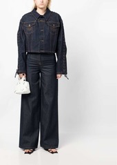Jean Paul Gaultier lace-up cropped denim jacket