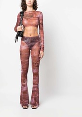 Jean Paul Gaultier x KNWLS graphic-print cropped top