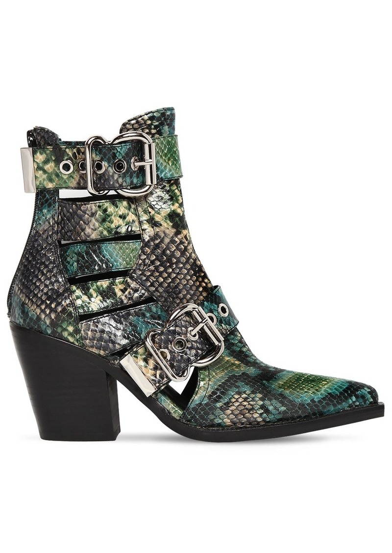 75mm Guadalupe Snake Print Leather Boots