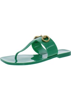 Jeffrey Campbell A Lil Bit Womens Patent Embellished Slide Sandals