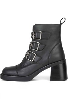 Jeffrey Campbell Bucklin Mh Pltfm Ankle Boot In Black Silver