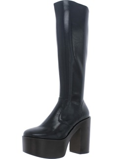 Jeffrey Campbell CHICA Womens Leather Bock Heel Knee-High Boots