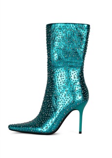 Jeffrey Campbell Iconic-E Stiletto Boot In Teal Silver Metallic