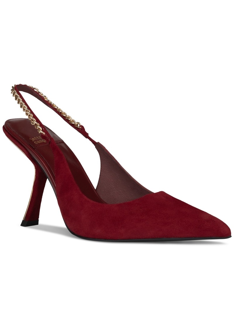 Jeffrey Campbell Arquois Slingback High-Heel Pumps - Red Suede/Gold