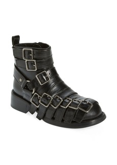 Jeffrey Campbell Belted Up Bootie in Black Distressed at Nordstrom Rack