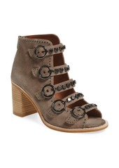 Jeffrey Campbell Bess-Stud Buckle Strap Bootie in Taupe/Pewter Suede at Nordstrom