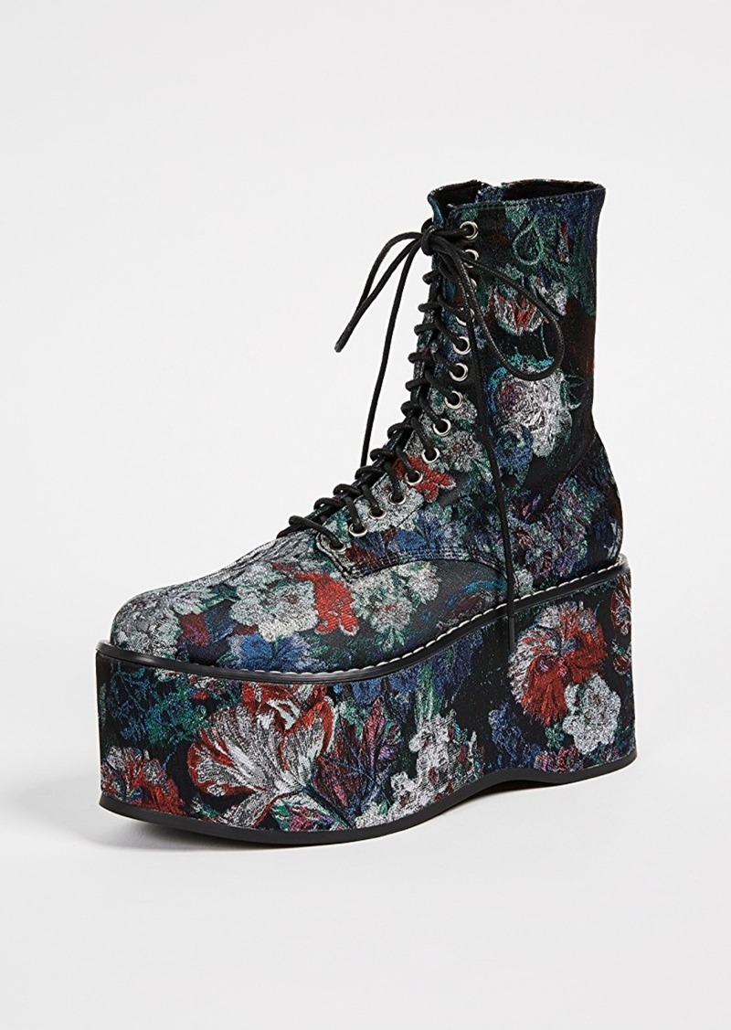 floral combat boots