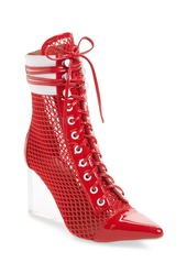 Jeffrey Campbell Cardi Mesh Bootie in Red/White/Clear at Nordstrom