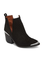 Jeffrey Campbell Cromwell Cutout Western Boot in Black Suede/Snake at Nordstrom