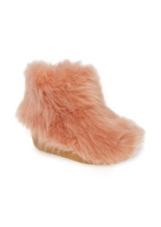 Jeffrey Campbell Fluffy Faux Fur Bootie in Pink Faux Fur at Nordstrom