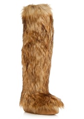 Jeffrey Campbell Fluffy Faux Fur Over The Knee Wedge Platform Boots