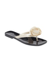 Jeffrey Campbell So Sweet Flip Flop in Cream Shiny Black Shiny at Nordstrom Rack