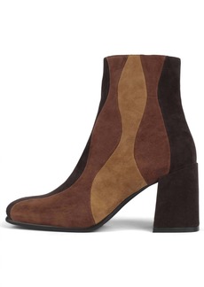 Jeffrey Campbell Lava Lamp Bootie In Brown Suede Combo