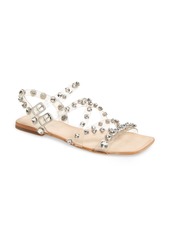 Jeffrey Campbell Calath-JV Crystal Embellished Strappy Sandal in Clear at Nordstrom