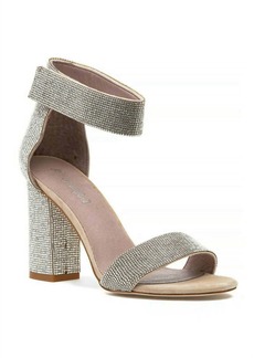 Jeffrey Campbell Women's Kassidy High Heel Ankle Strap Sandal In Nude Suede Champagne
