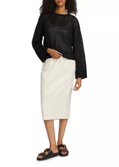 Jenni Kayne Cropped Linen Knit Crewneck Sweater