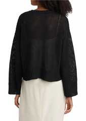 Jenni Kayne Cropped Linen Knit Crewneck Sweater