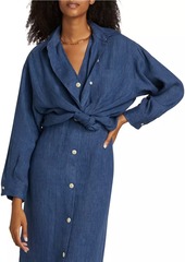 Jenni Kayne Relaxed Silk Oversized Button-Up Shirt