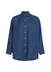 Jenni Kayne Relaxed Silk Oversized Button-Up Shirt