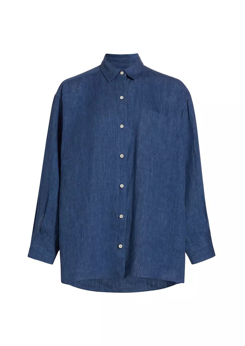 Jenni Kayne Relaxed Silk Oversized Button-Up Shirt