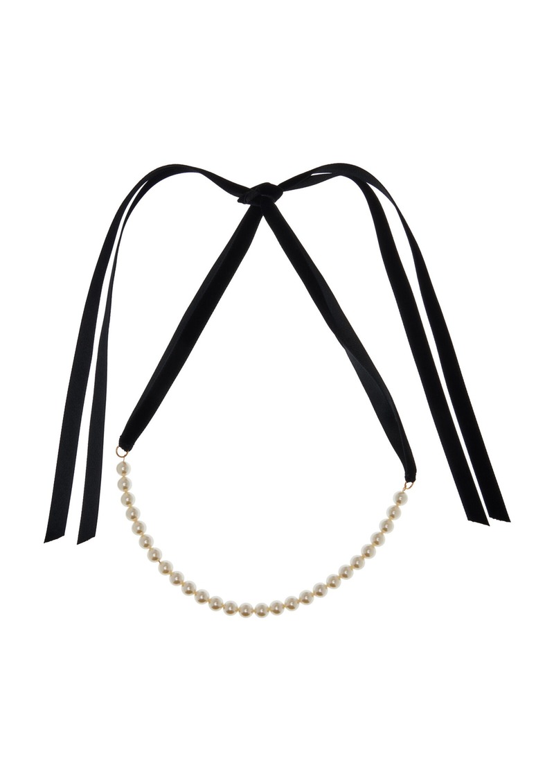 Jennifer Behr - Pearl Ribbon Tie - White - OS - Moda Operandi - Gifts For Her