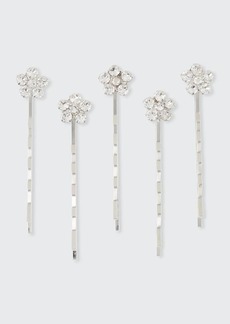 Jennifer Behr Violet Swarovski Crystal Floral Bobby Pins  Set of 5