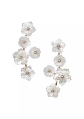 Jennifer Behr Zaria 24K-Gold-Plated & Mother-Of-Pearl Flower Drop Earrings