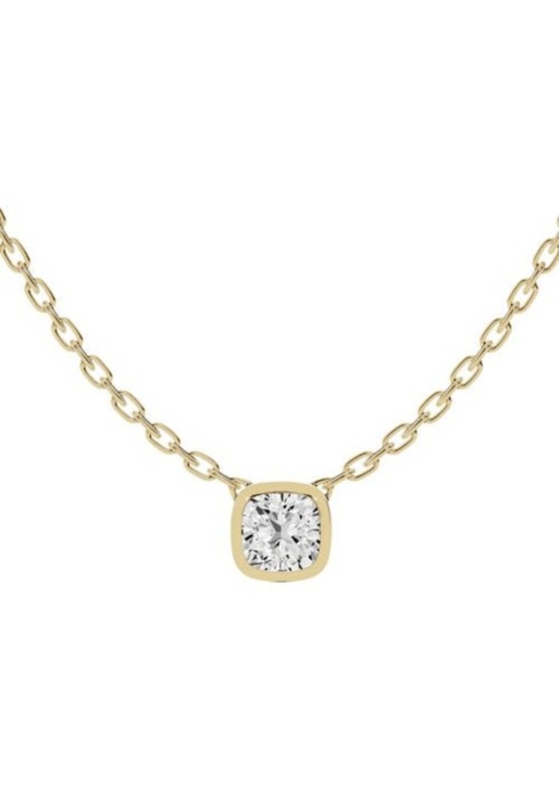Jennifer Fisher 18K Gold Cushion Lab Created Diamond Pendant Necklace