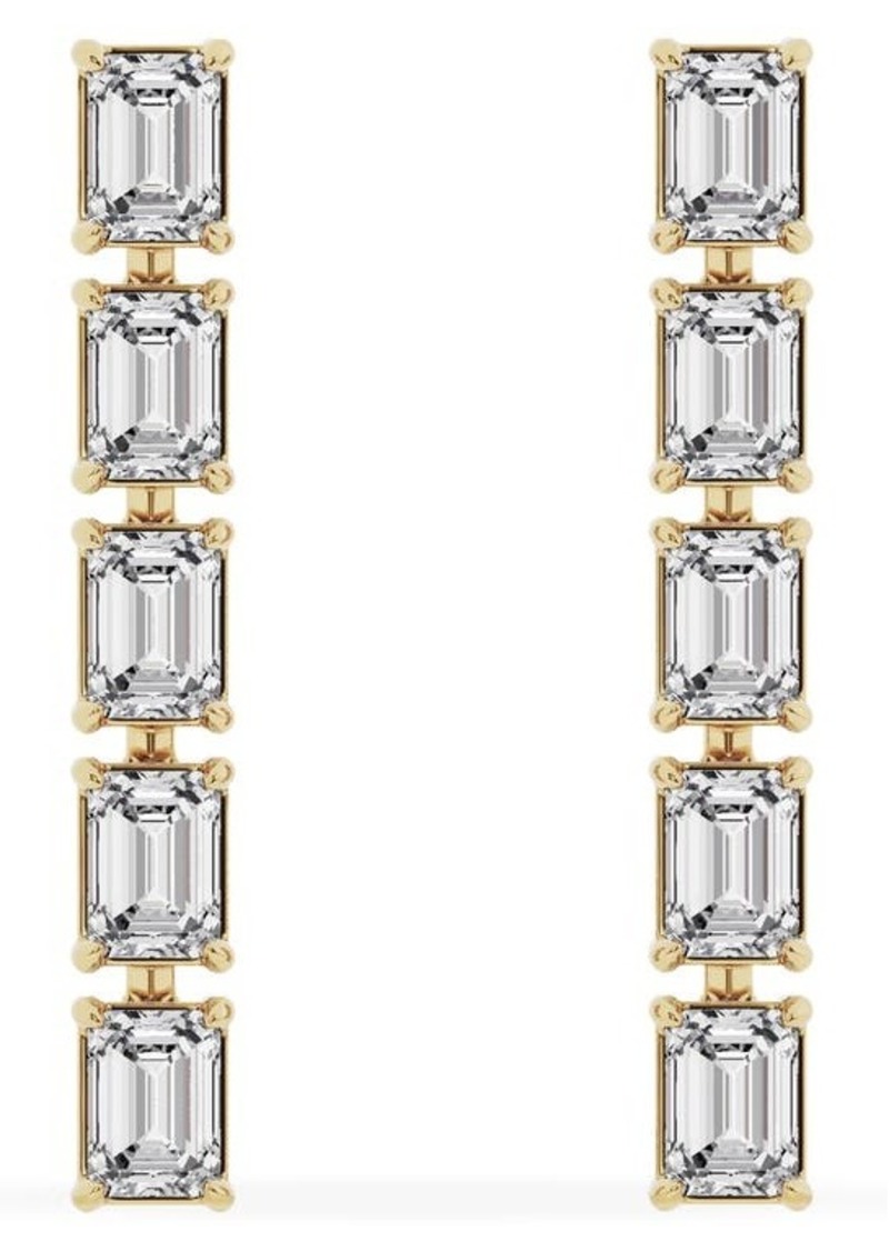Jennifer Fisher 18K Gold Emerald Cut Lab Created Diamond Dangler Drop Earrings - 2.4 ctw