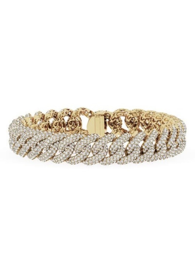 Jennifer Fisher 18K Gold Lab Created Diamond Cuban Chain Bracelet - 8.65 ctw