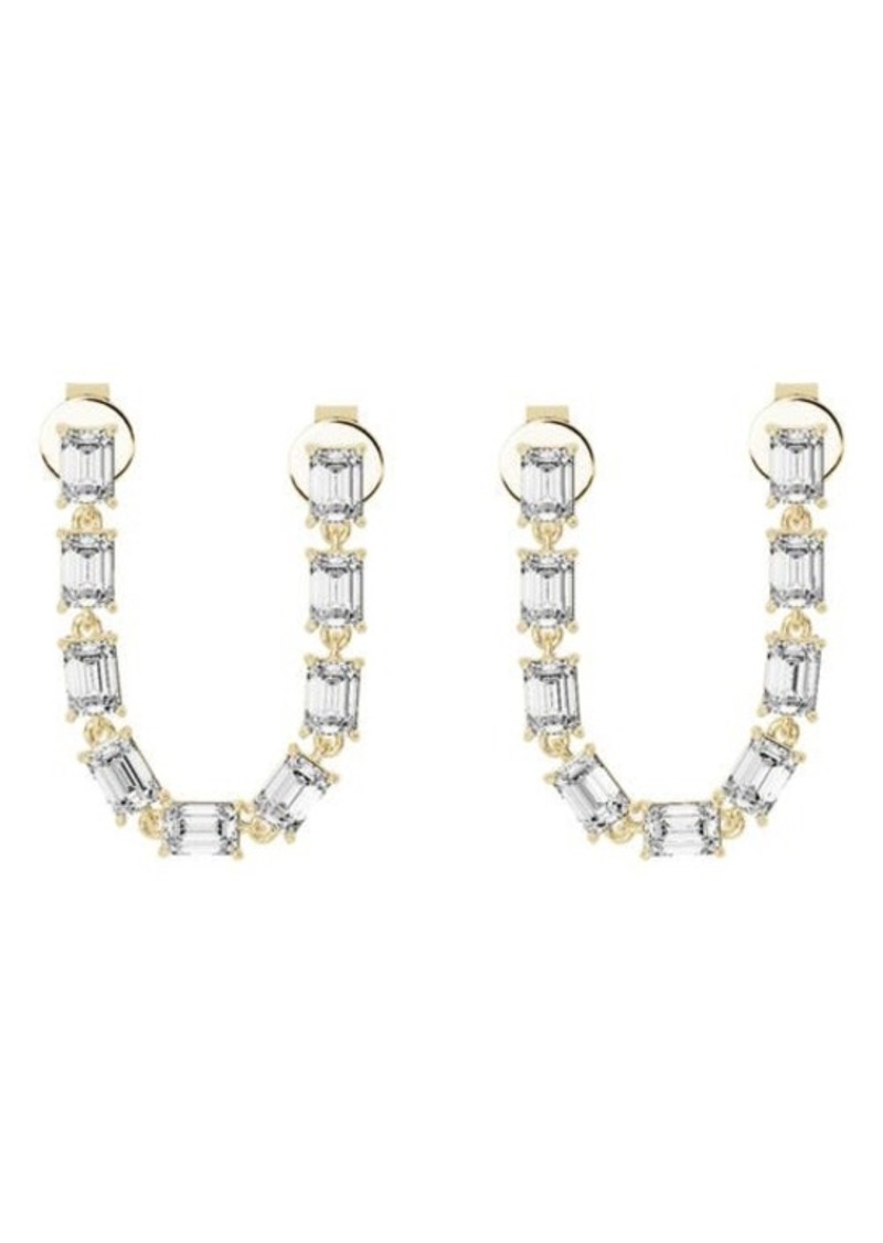 Jennifer Fisher 18K Gold Lab Created Diamond Double Post Dangler Drop Earrings - 4.32 ctw