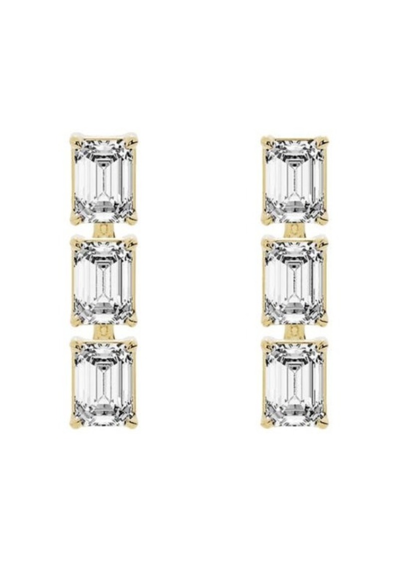 Jennifer Fisher 18K Gold Lab Created Diamond Drop Earrings - 1.44 ctw