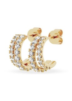 Jennifer Fisher 18K Gold Lab Created Diamond Dual J Hoop Earrings - 1.38 ctw