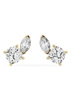 Jennifer Fisher 18K Gold Mixed Lab Created Diamond Fashion Stud Earrings - 2.62 ctw
