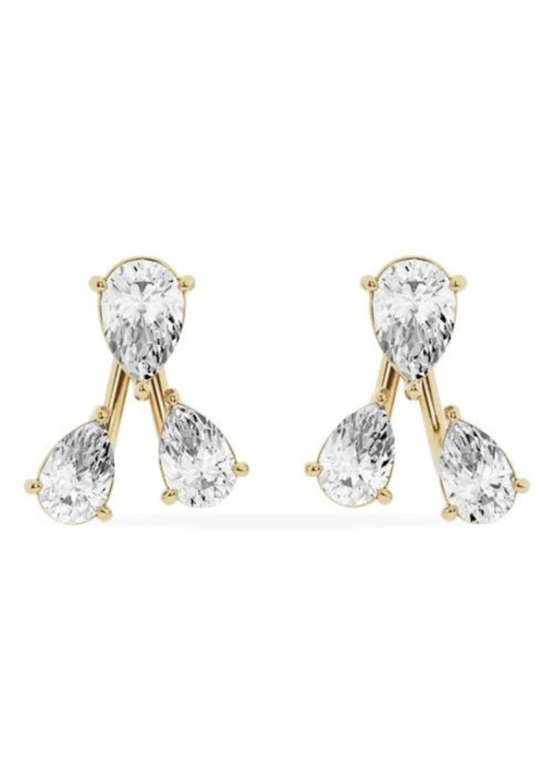 Jennifer Fisher 18K Gold Trio Lab Created Diamond Fashion Stud Earrings - 3.5 ctw