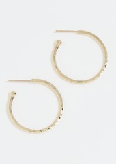 Jennifer Meyer Jewelry 18k Gold Small Hammered Bangle Hoops