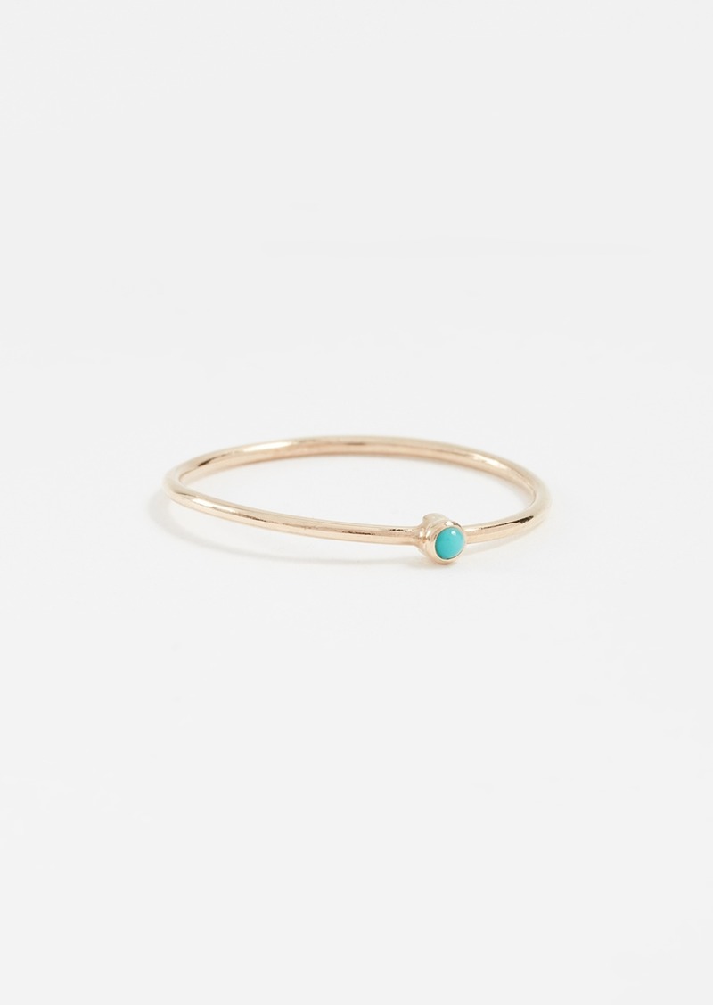 Jennifer Meyer Jewelry 18k Gold Thin Ring with Turquoise