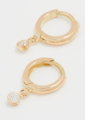 Jennifer Meyer Jewelry Huggies With Mini Diamond Bezel Drop
