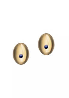 Jennifer Zeuner Jewelry Birdie 14K-Gold-Plated & Lapis Lazuli Oval Stud Earrings