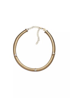 Jennifer Zeuner Jewelry Crystal 18K-Gold-Plated & White Sapphire Choker