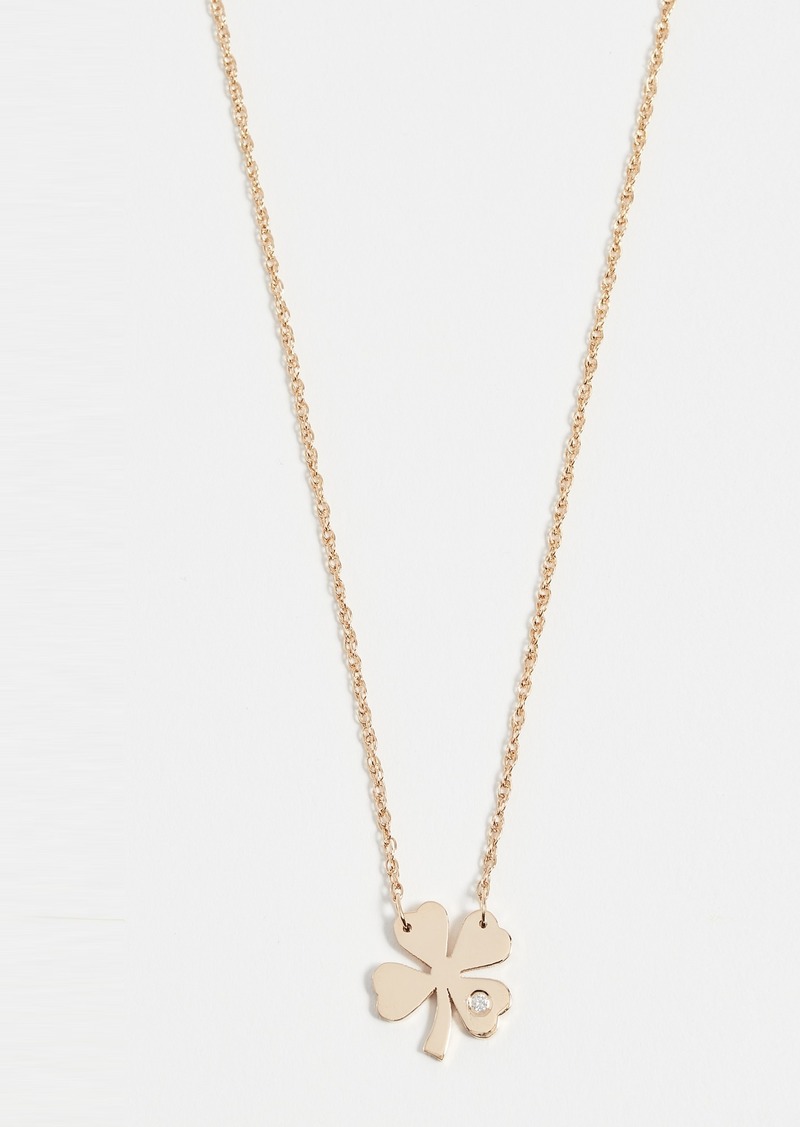Jennifer Zeuner Jewelry Clover Necklace with Diamond
