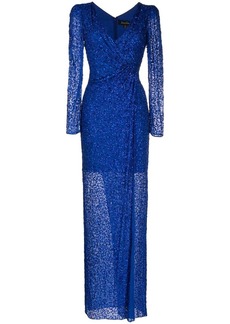 Jenny Packham Bobbie gathered sequin gown