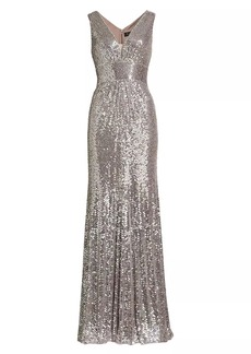 Jenny Packham Cygnet Sequined Satin Gown