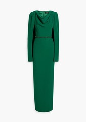 Jenny Packham - Cape-effect embellished crepe gown - Green - UK 6