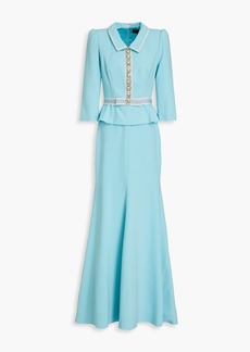 Jenny Packham - Embellished crepe gown - Blue - UK 14