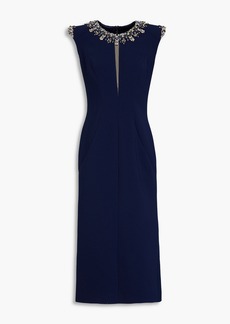 Jenny Packham - Embellished crepe midi dress - Blue - UK 12