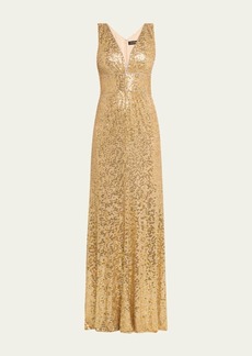 Jenny Packham Cygnet Sequined Crystal Gown